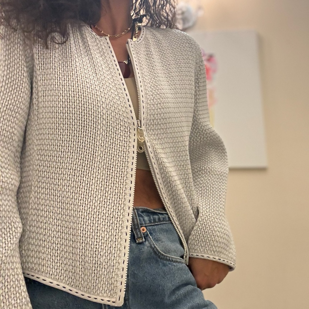 Armani Woven Zipper Front Jacket